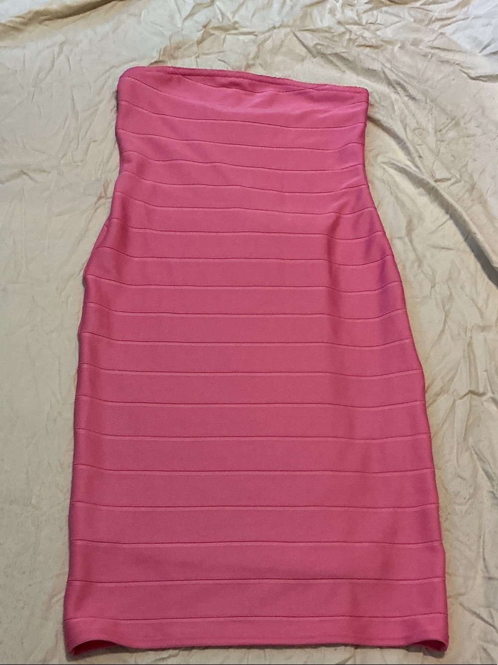 Love By Design Strapless Hot Pink Bandage Dress